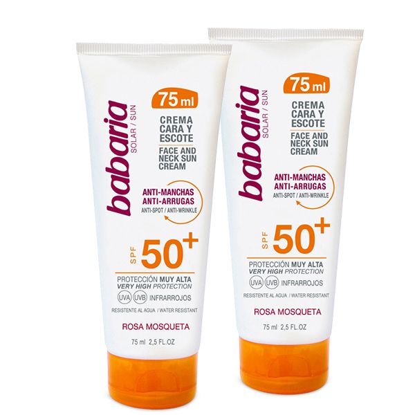 BABARIA CREME SOLAIRE ANTI-MANCHAS ANTI-ARRUGAS  ROSA MOSQUETA SPF50 75ml