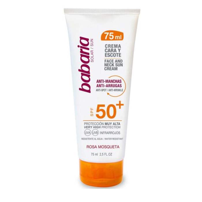 BABARIA CREME SOLAIRE ANTI-MANCHAS ANTI-ARRUGAS  ROSA MOSQUETA SPF50 75ml