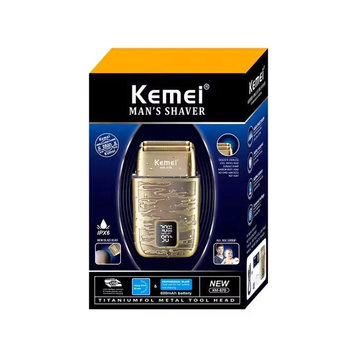 KEMEI-Rasoir électrique professionnel pour homme, mini rasoir, km-870 portable, 2 lames