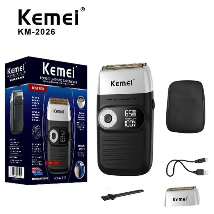 KEMEIKM-2026 - Rasoir électrique professionnel pour hommes, conçu pour les cheveux, la barbe et le rasage des têtes chauves.