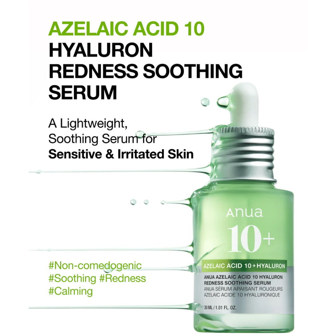 ANUA - 10+AZELAIC ACID 10 HYALURON REDNESS SOOTHING SERUM - 30ml