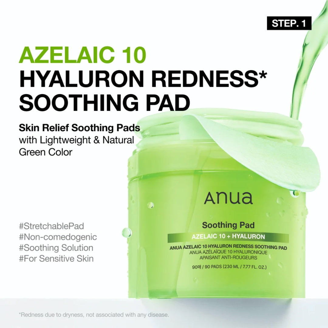 ANUA - Azelaic Acid 10+ Hyaluron Redness Soothing Pad (90 Pads)