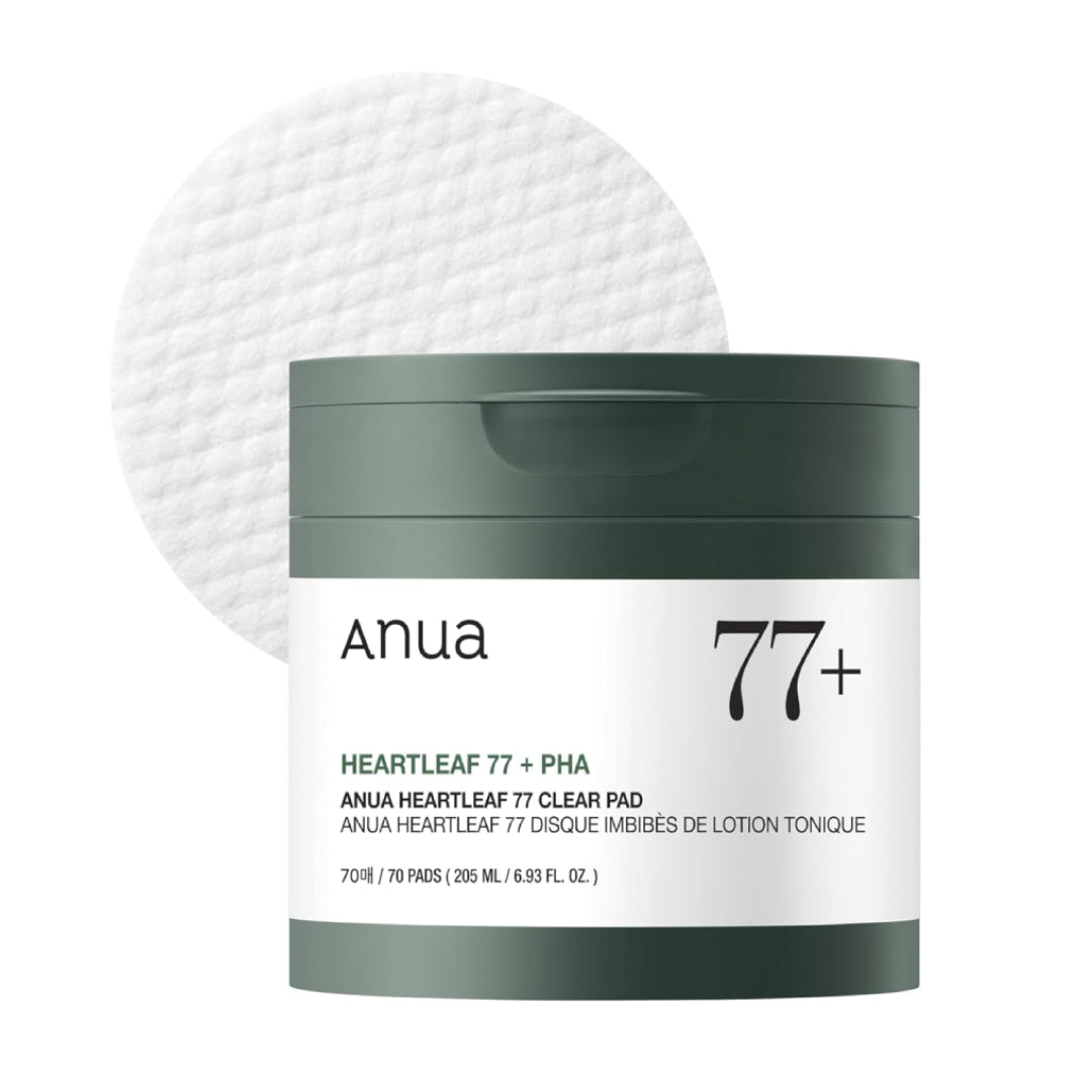 ANUA - Heartleaf 77% Toner Pad - Soin PHA pour peaux mortes - Exfoliation quotidienne - (70 feuilles)