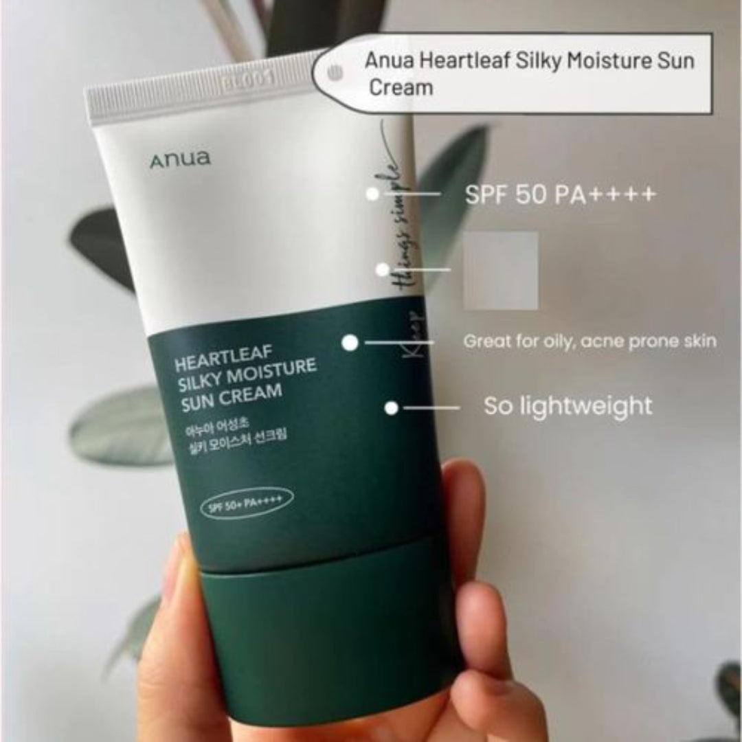 ANUA - Heartleaf Silky Moisture Sun Cream SPF 50+ PA++++