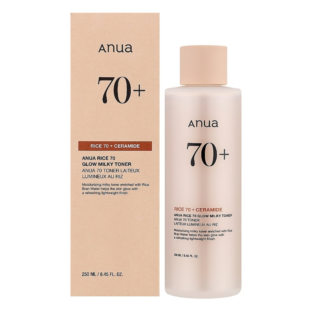 ANUA Rice 70 Glow Milky Toner - Toner Éclat & Hydratation à l’Extrait de Riz – 250ml