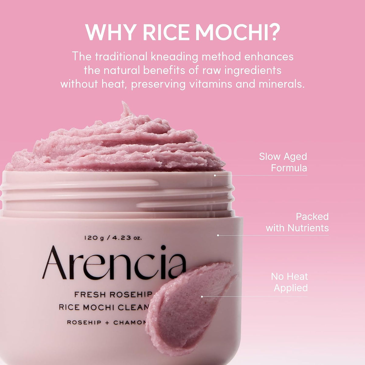 ARENCIA FRESH ROSEHIP RICE MOCHI CLEANSER - 120G