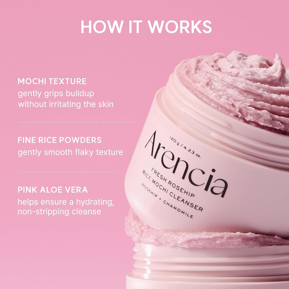 ARENCIA FRESH ROSEHIP RICE MOCHI CLEANSER - 120G