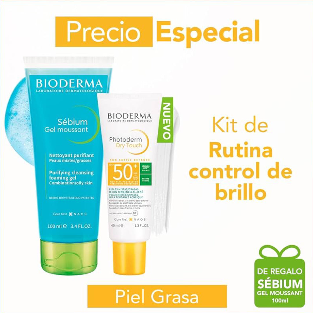 BIODERMA PACK PHOTODERM FLUIDE SPF100 INVISIBLE + SEBIUM GEL MOUSSANT