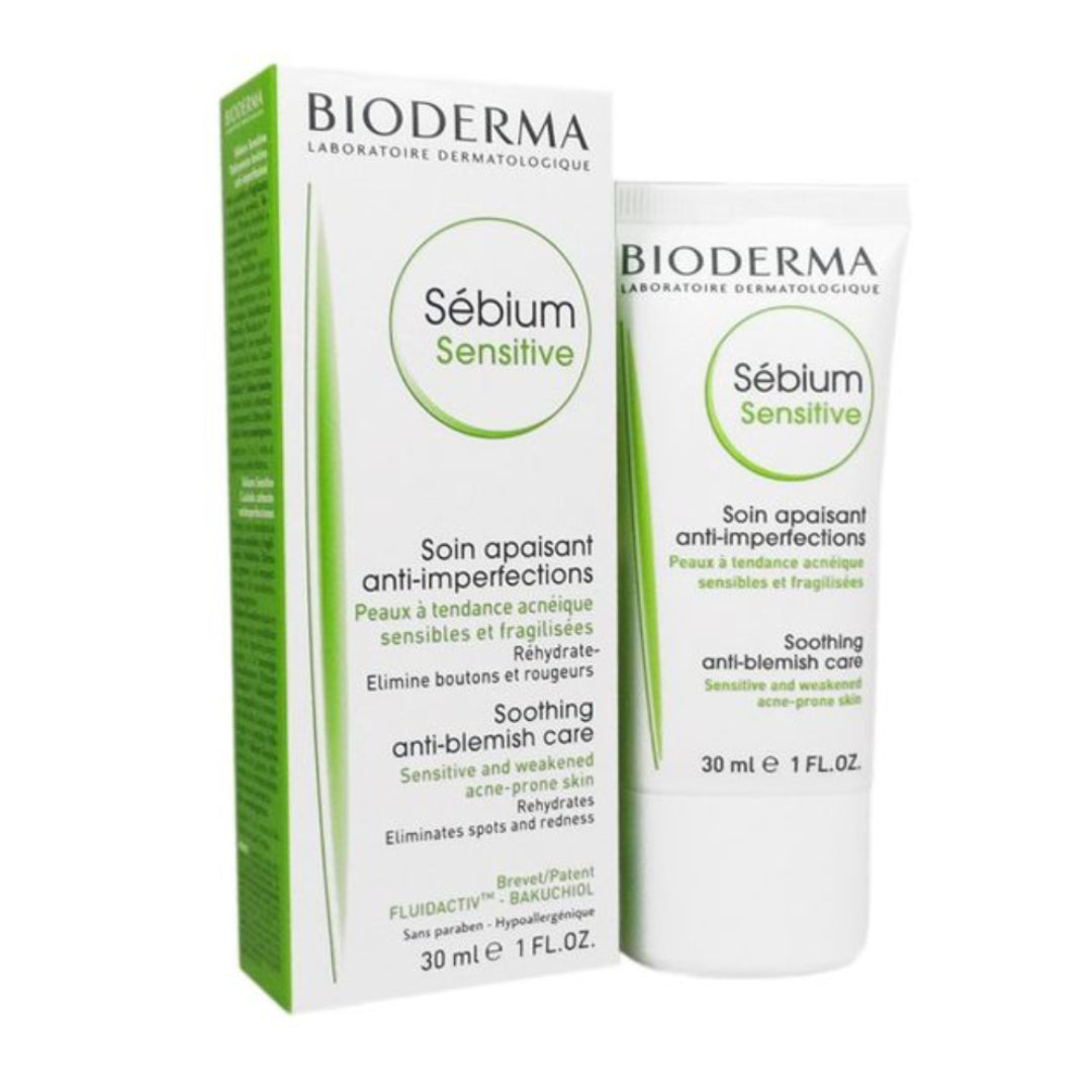 BIODERMA Sébium Sensitive - Soin Apaisant Peaux Acnéiques Sensibles - 30ml