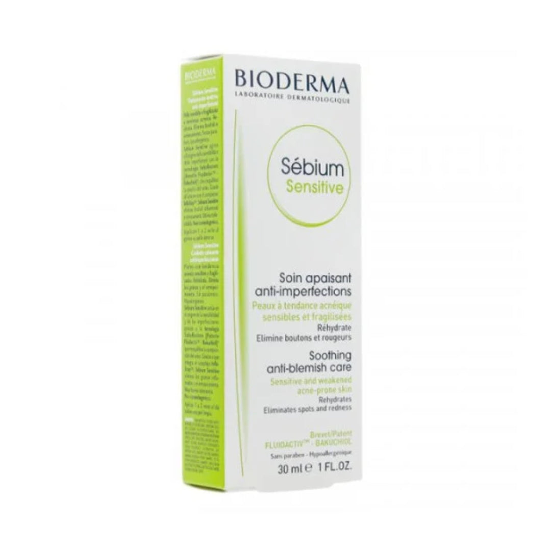 BIODERMA Sébium Sensitive - Soin Apaisant Peaux Acnéiques Sensibles - 30ml