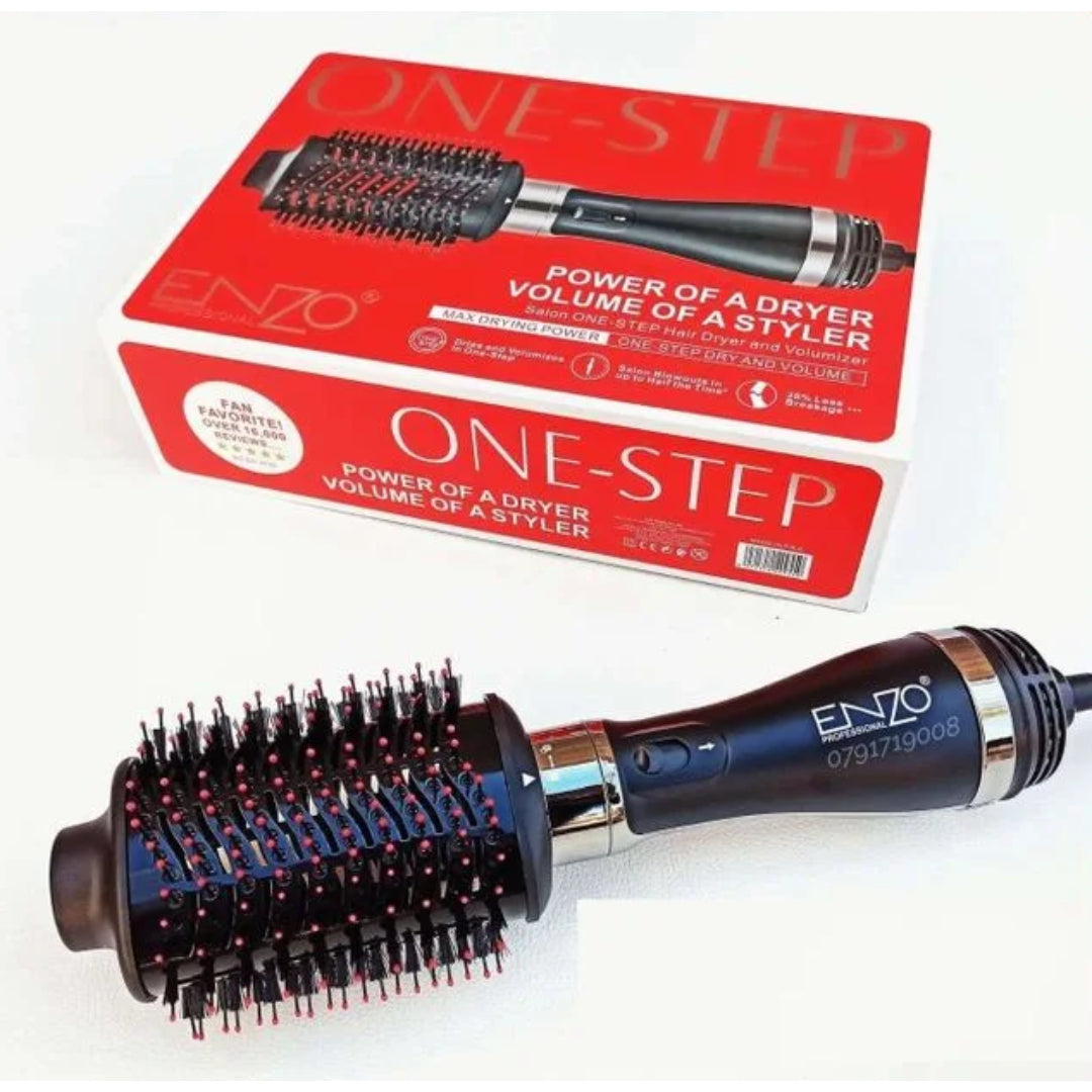 Brosse Soufflante ENZO One-Step – Brosse Lissante Sèche-Cheveux 2-en-1 – Power