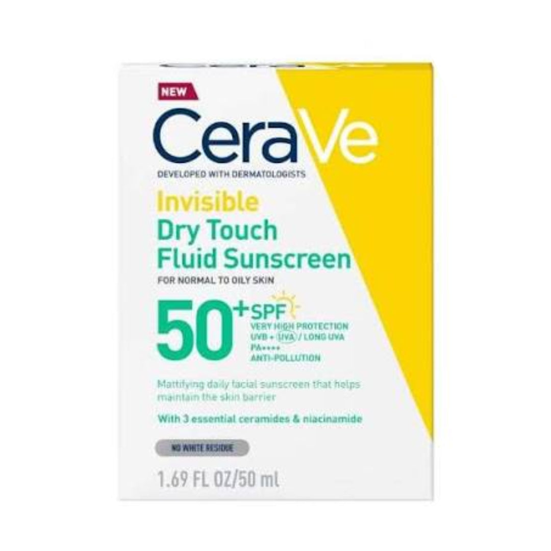 CERAVE ECRAN SOLAIRE SPF 50 FLUIDE INVISIBLE TOUCHER SEC 50 ML