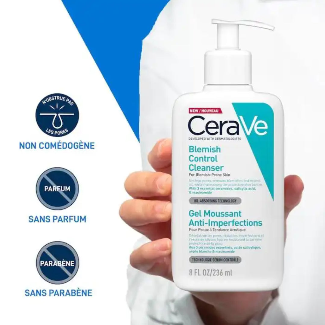 CeraVe Gel Moussant Nettoyant Anti-Imperfections Peau a Tendance Acneique - 236 ml