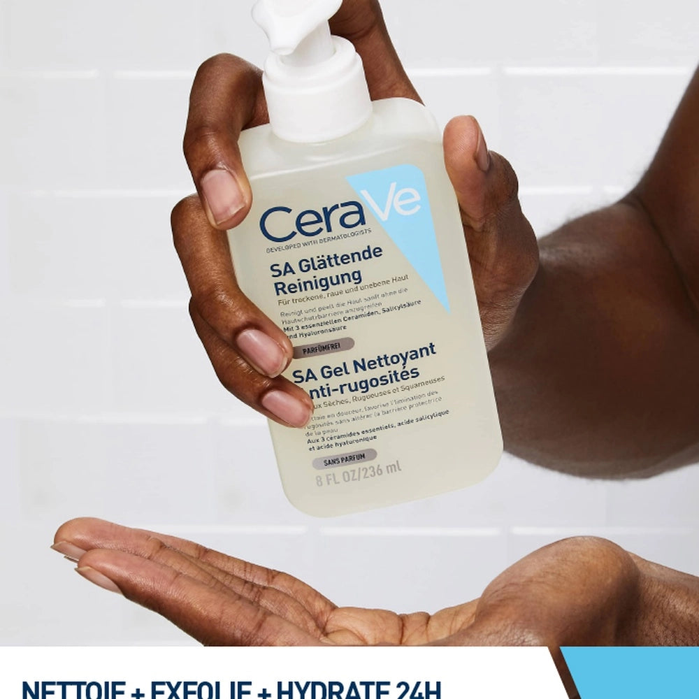 CeraVe SA Gel Nettoyant Anti-Rugosites Peau Seche, Rugueuse et Squameuse