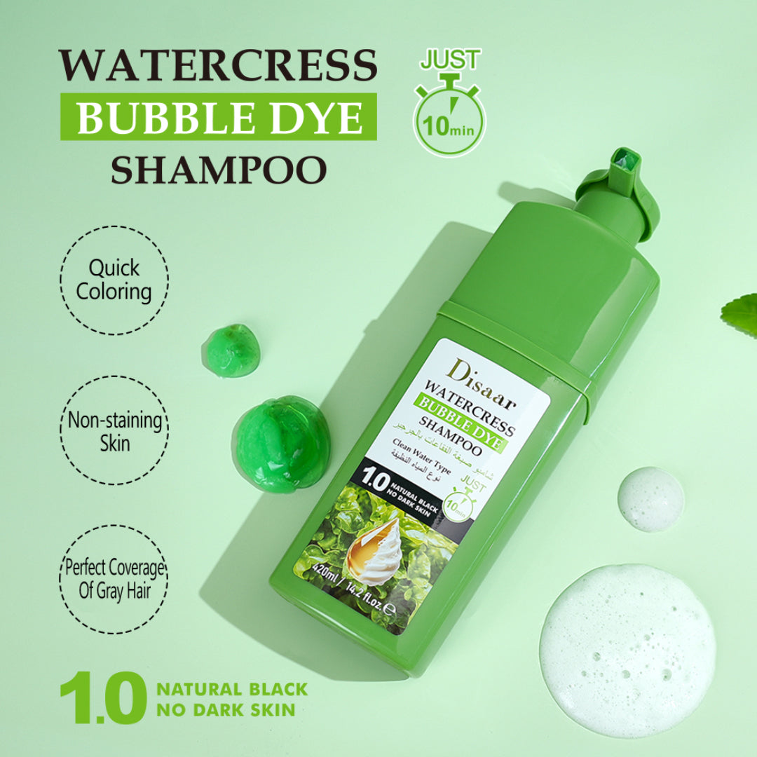 Disaar Shampoing Colorant Rapide pour cheveux, teinte Noir Naturel (1.0) | 420ml