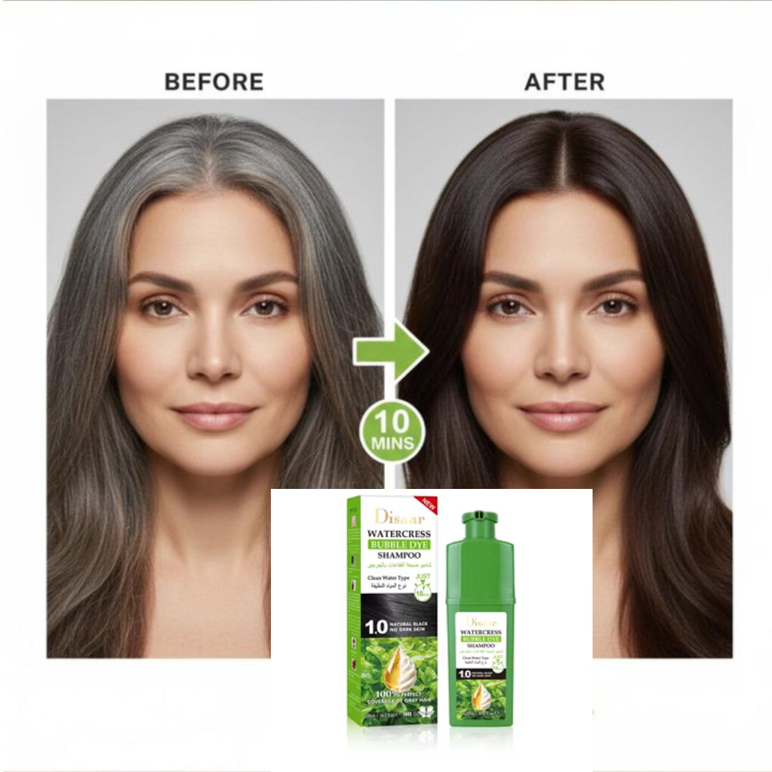 Disaar Shampoing Colorant Rapide pour cheveux, teinte Noir Naturel (1.0) | 420ml