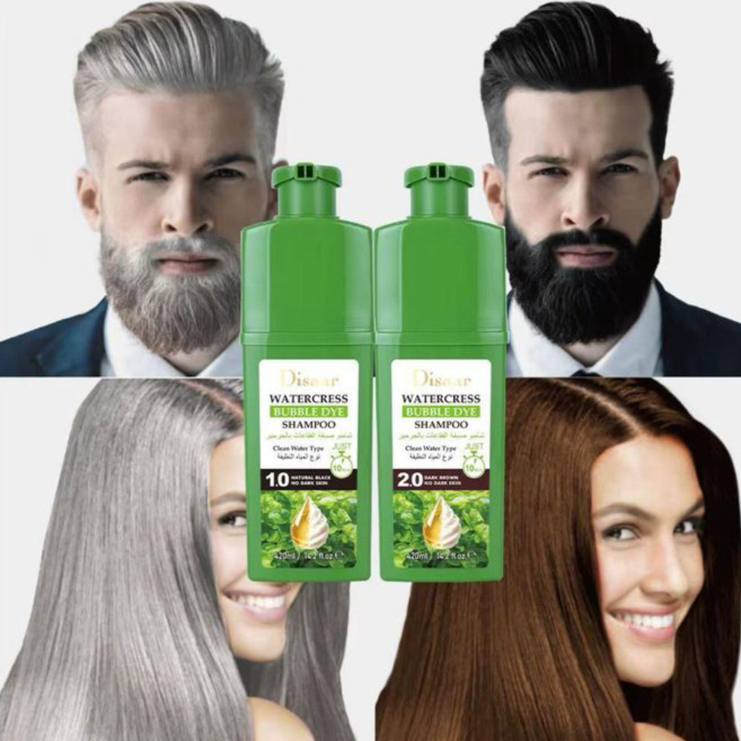 Disaar Shampoing Colorant Rapide pour cheveux, teinte Marron Foncé Naturel (2.0) | 420ml