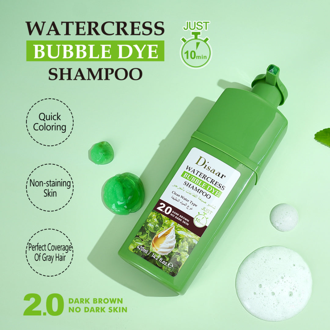 Disaar Shampoing Colorant Rapide pour cheveux, teinte Marron Foncé Naturel (2.0) | 420ml