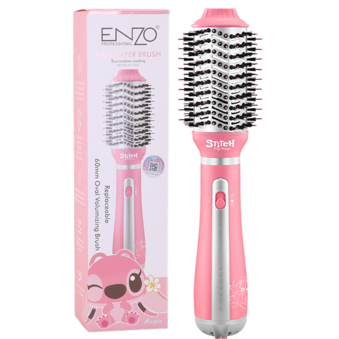 ENZO Brosse sèche-cheveux 3 en 1 de meilleure qualité pour salon Cordon d'alimentation Peigne à air chaud Fer à lisser et boucler EN-6220