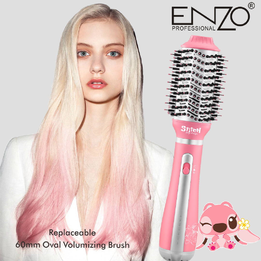 ENZO Brosse sèche-cheveux 3 en 1 de meilleure qualité pour salon Cordon d'alimentation Peigne à air chaud Fer à lisser et boucler EN-6220
