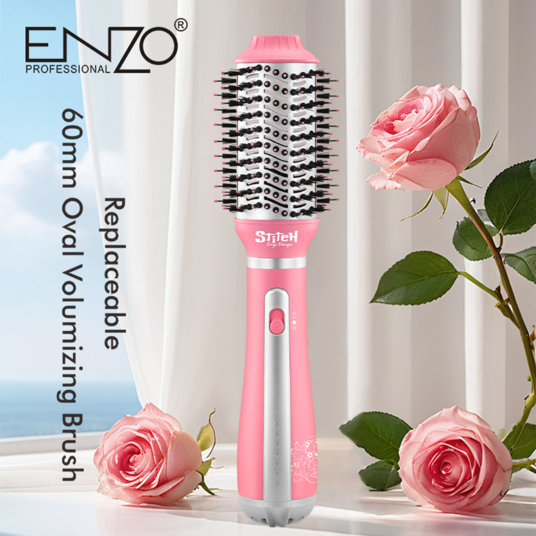 ENZO Brosse sèche-cheveux 3 en 1 de meilleure qualité pour salon Cordon d'alimentation Peigne à air chaud Fer à lisser et boucler EN-6220