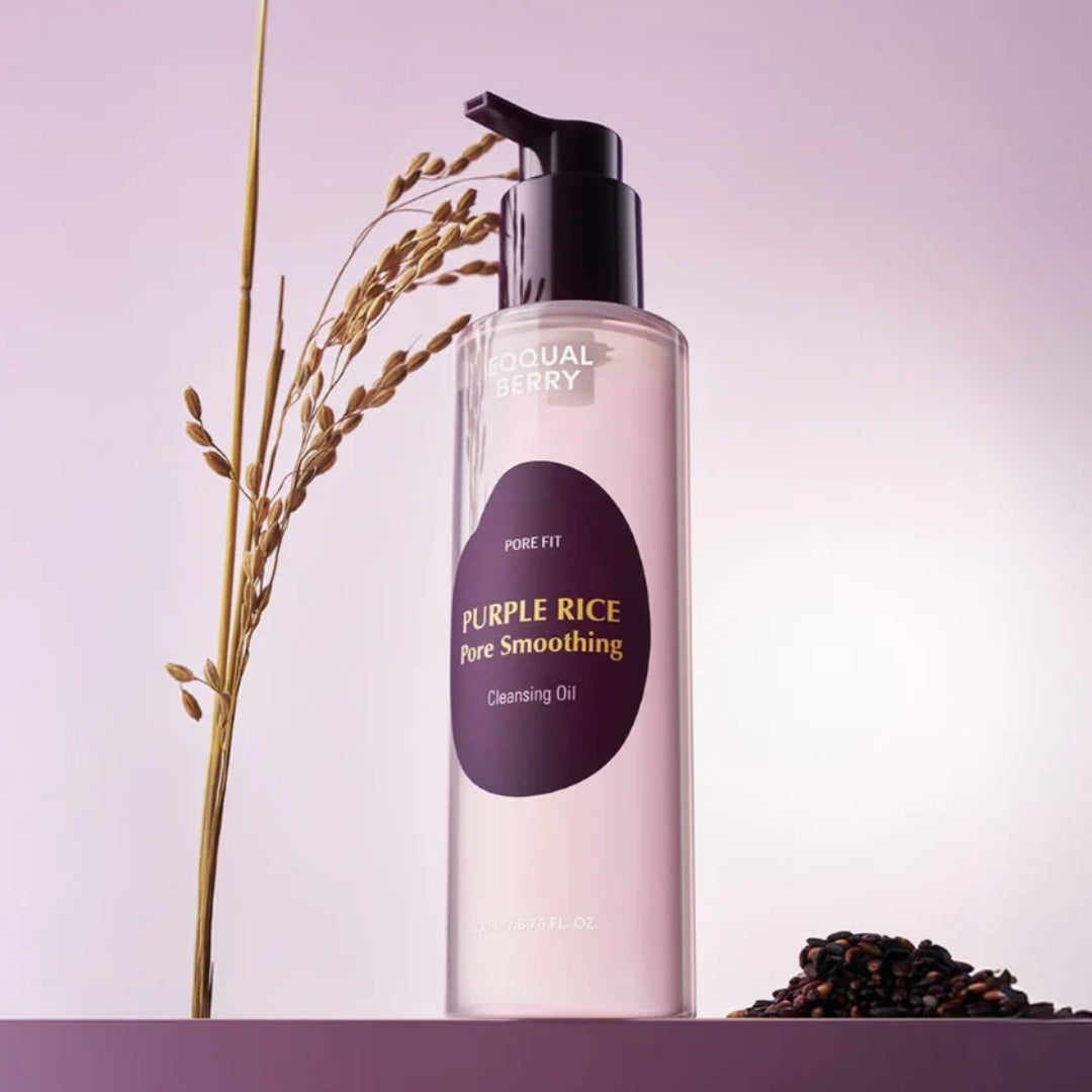 EQQUAL BERRY - Huile Nettoyante Lissante pour les pores au Riz Violet - 200 ml