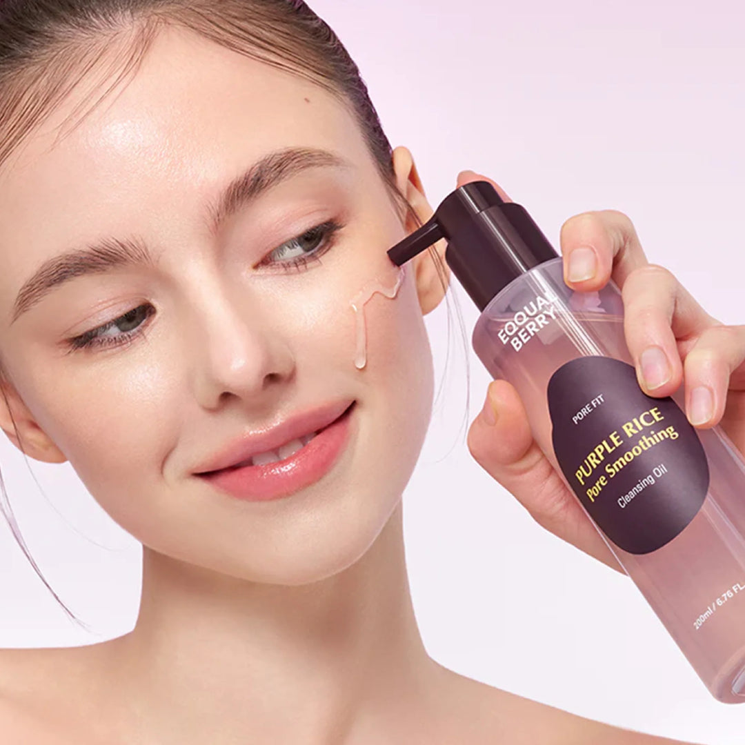 EQQUAL BERRY - Huile Nettoyante Lissante pour les pores au Riz Violet - 200 ml