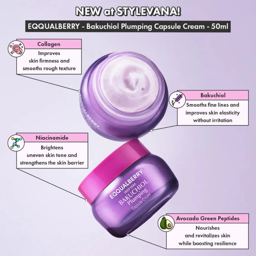 EQQUAL BERRY DEEP CERA BAKUCHIOL PLUMPING CAPSULE CREAM 50ml