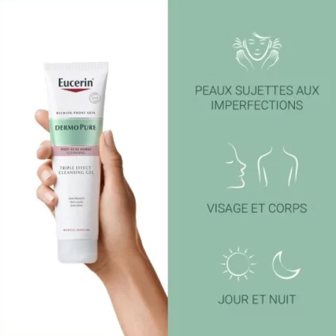 EUCERIN DERMOPURE TRIPLE ACTION GEL NETTOYANT - 150ml