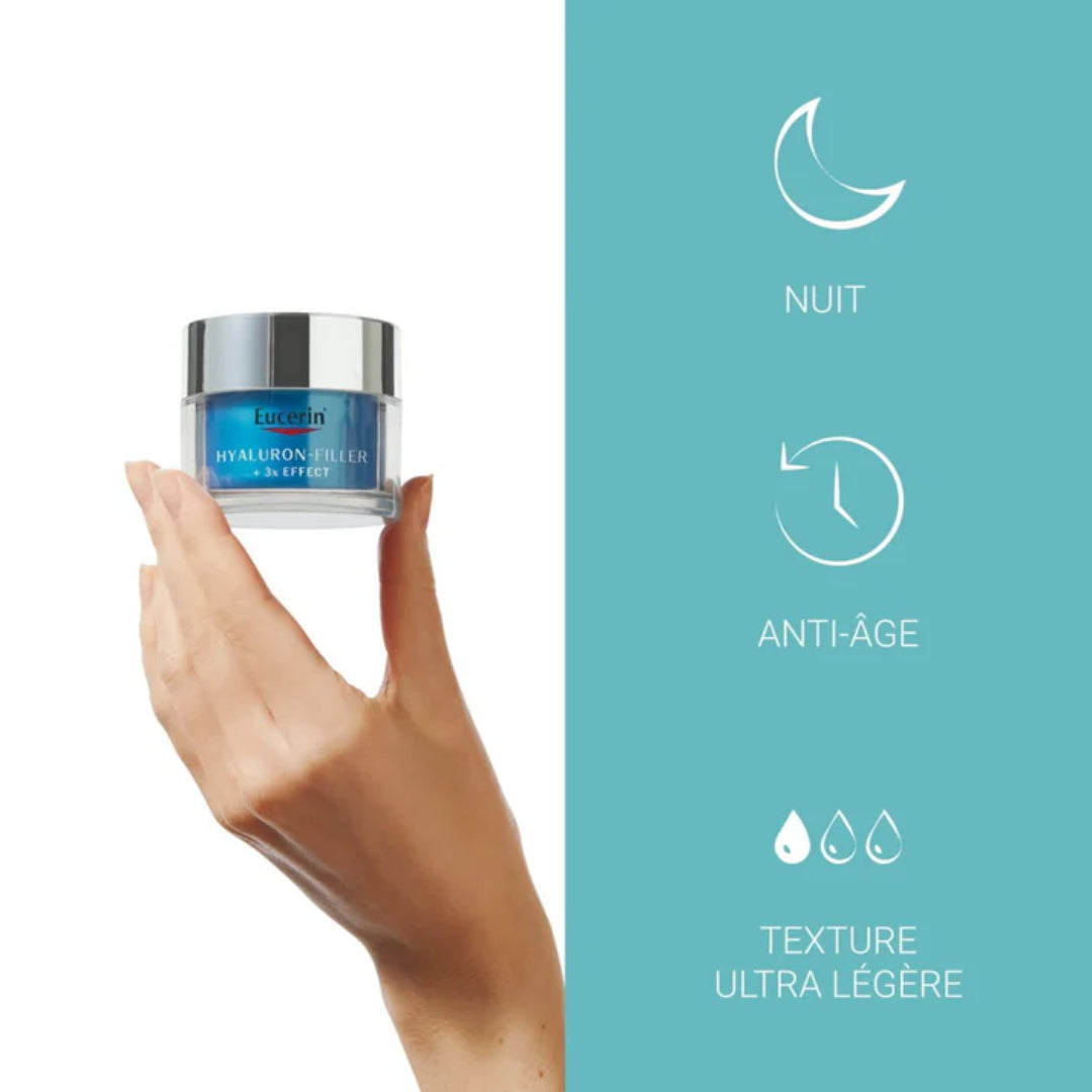 EUCERIN HYALURON-FILLER + 3x EFFECT SOIN DE NUIT BOOSTER D'HYDRATATION GEL-CRÈME