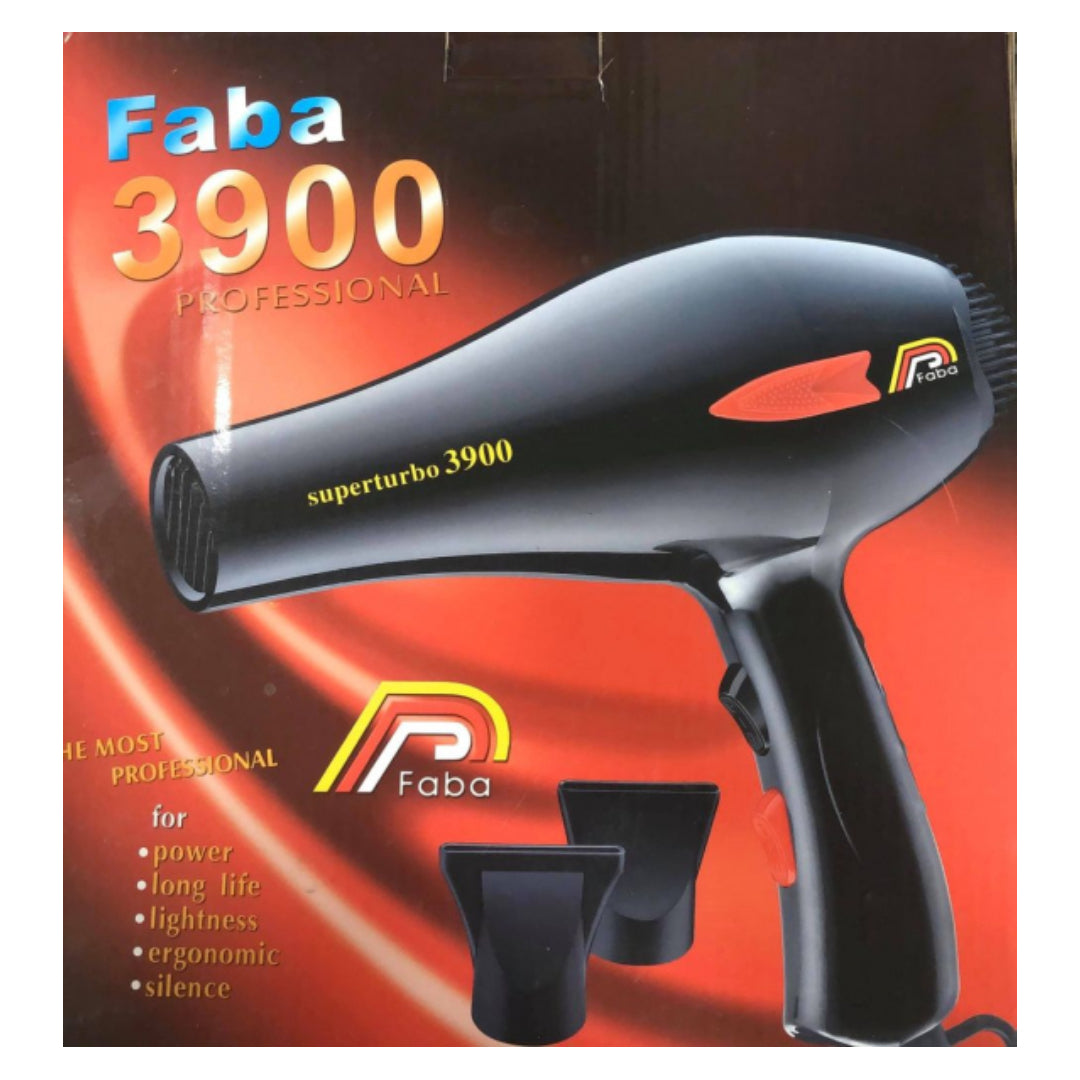Faba Sèchoir-cheveux noir super turbo 3900 professionnelle séchoir cheveux