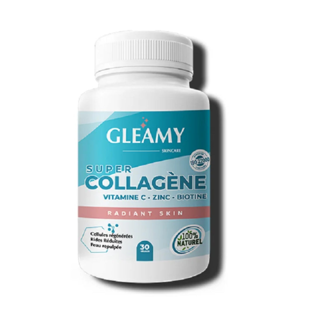 GLEAMY _ Gleamy SUPER COLLAGÈNE  Vitamines C - ZINC - BIOTINE  / 30 Gelules