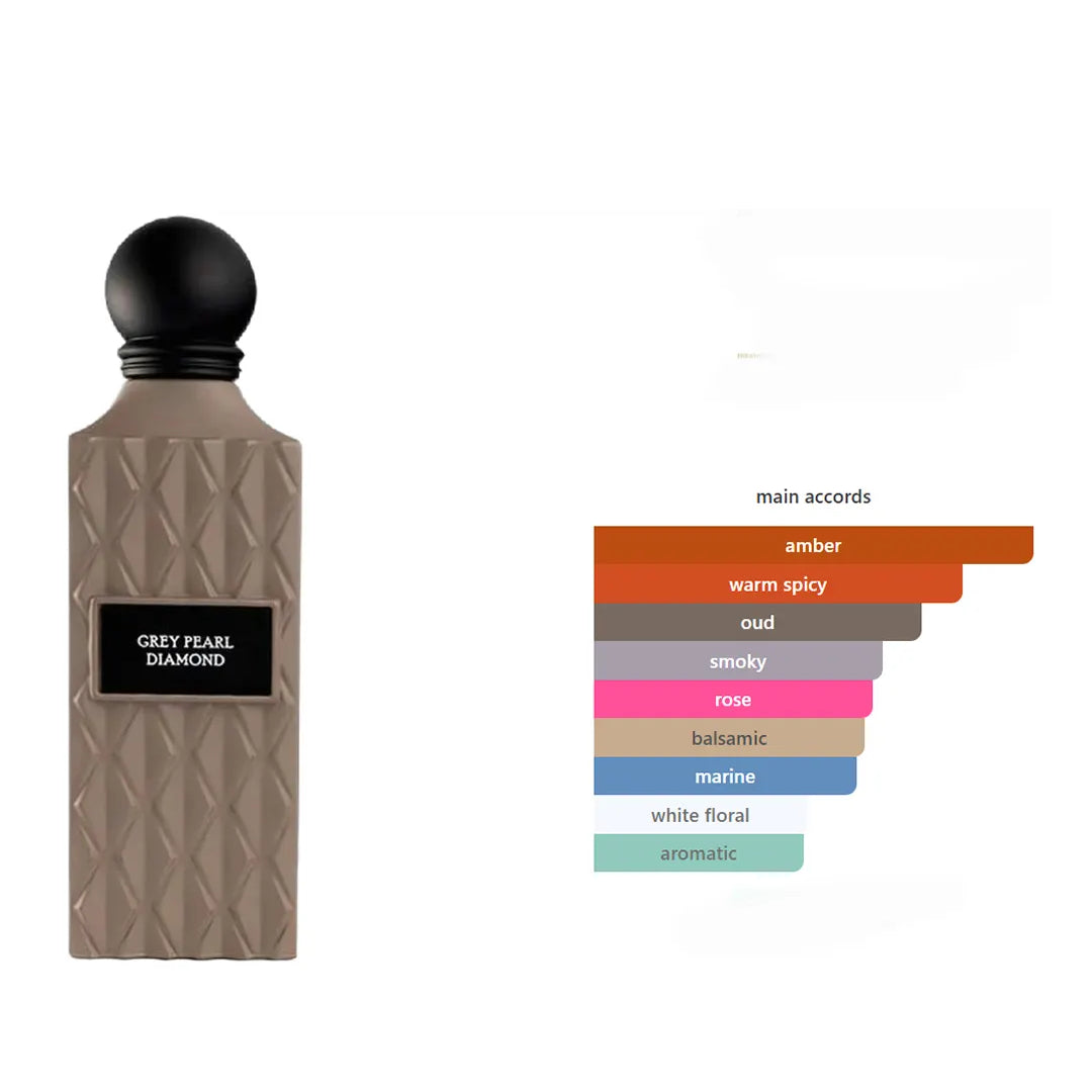 Ibraq Grey Pearl Diamond Perfume, Unisex Perfume, Edp, 150 ML