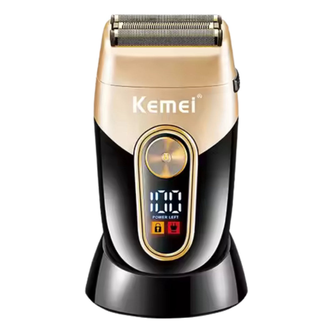 KEMEI KM-3209 Rasoir à barbe rechargeable, électrique pour hommes, tondeuse à poils flottante, appareil de rasage pour le visage