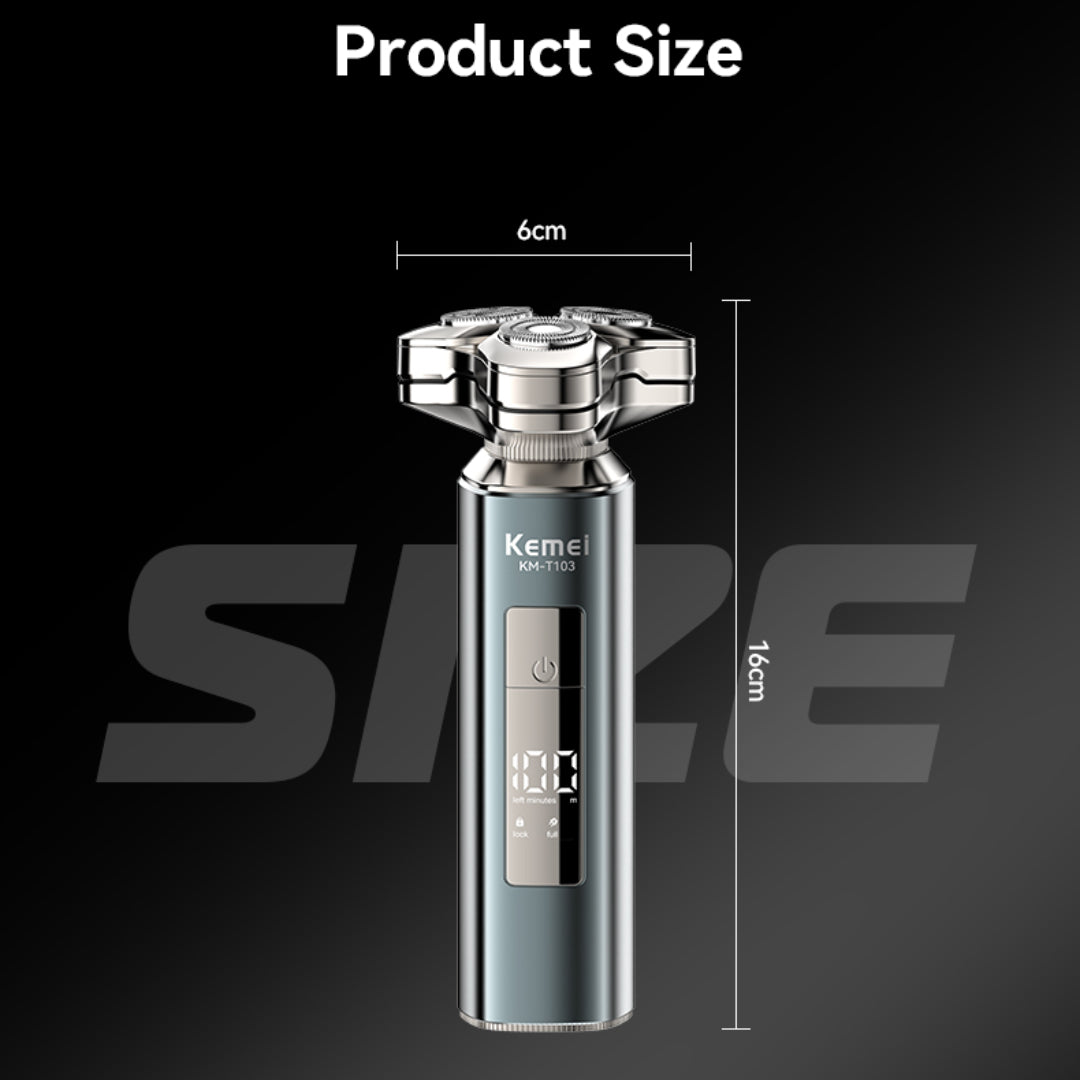 KEMEI KM-T103 Rasoir Électrique, Sécurité Magnétique – Lame Lavable, Portable