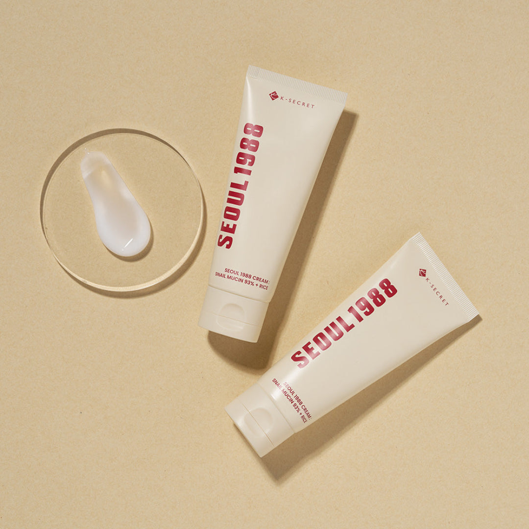 KSECRET – SEOUL 1988 CREAM SNAIL MUCIN 93 + RICE – 150 ml