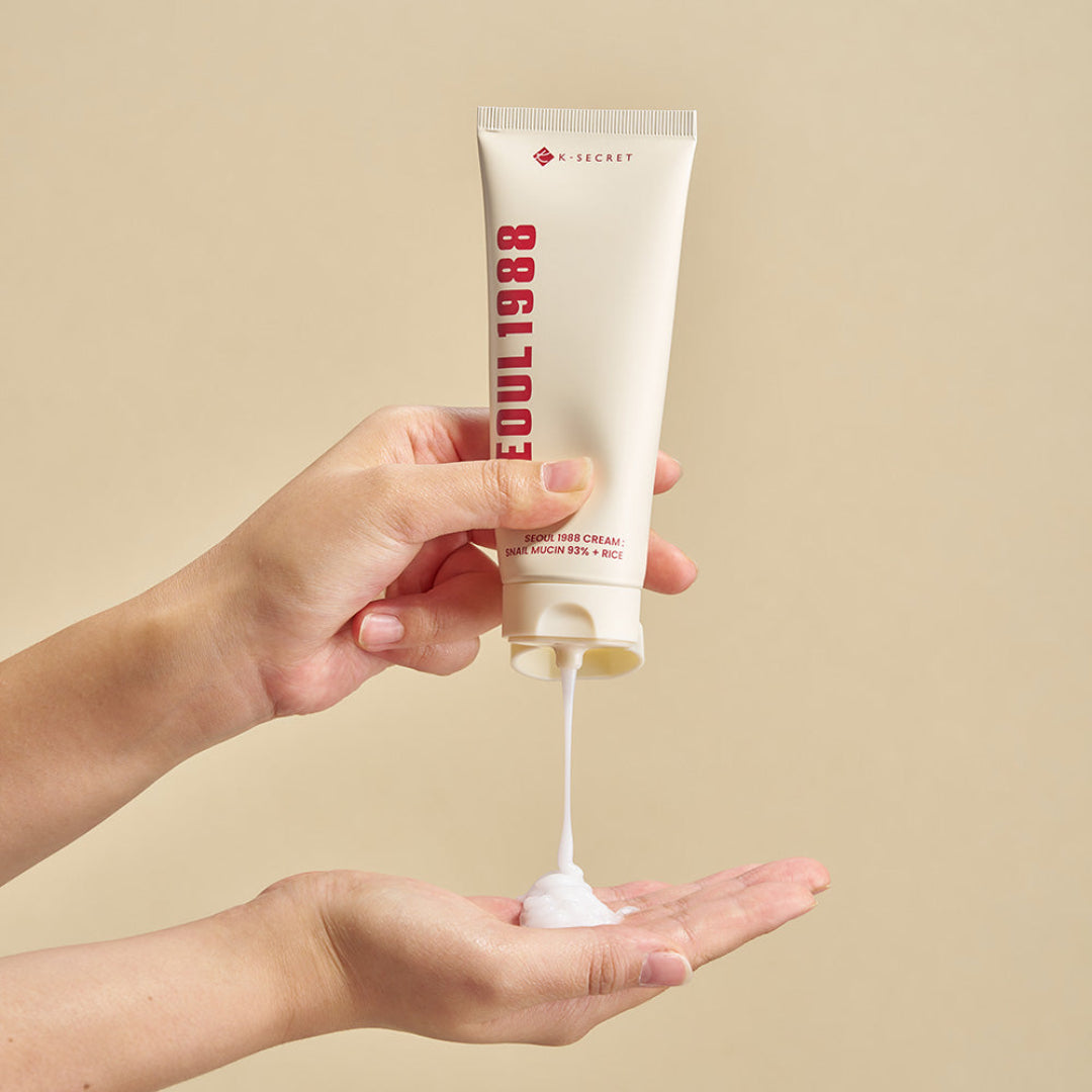 KSECRET – SEOUL 1988 CREAM SNAIL MUCIN 93 + RICE – 150 ml