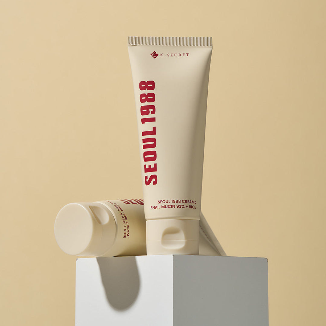 KSECRET – SEOUL 1988 CREAM SNAIL MUCIN 93 + RICE – 150 ml