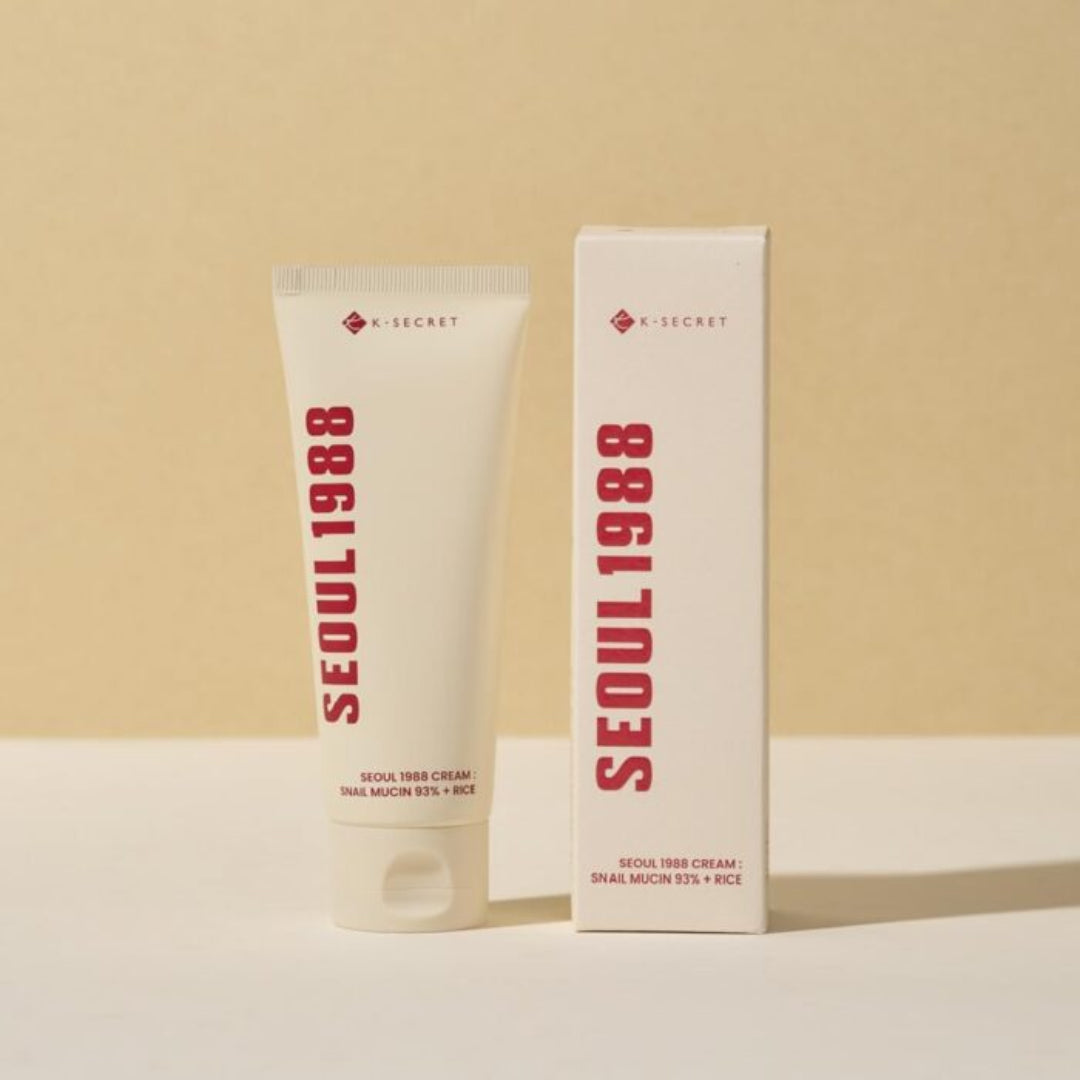 KSECRET – SEOUL 1988 CREAM SNAIL MUCIN 93 + RICE – 150 ml