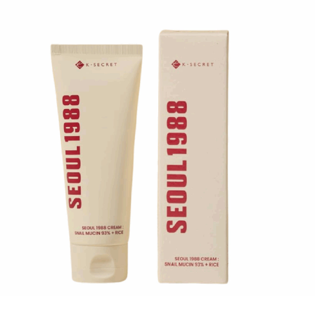KSECRET – SEOUL 1988 CREAM SNAIL MUCIN 93 + RICE – 150 ml