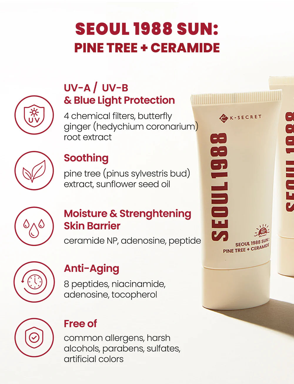 K–SECRET SEOUL 1988 SUN PINE TREE + CERAMIDE - 50ml