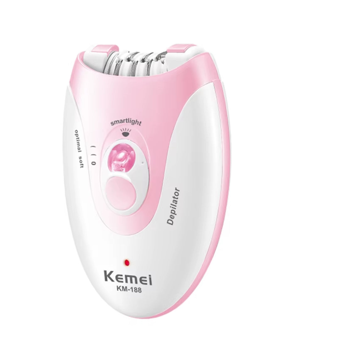Kemei KM- 188 Épilateur électrique rechargeable Kemei pour femmes : visage, maillot, corps, jambes, pubis, aisselles et bras.