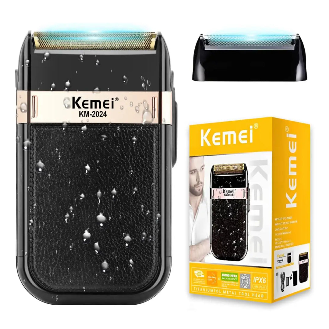 Kemei KM-2024 Rasoir électrique professionnel USB Rechargeable hommes rasoir électrique étanche
