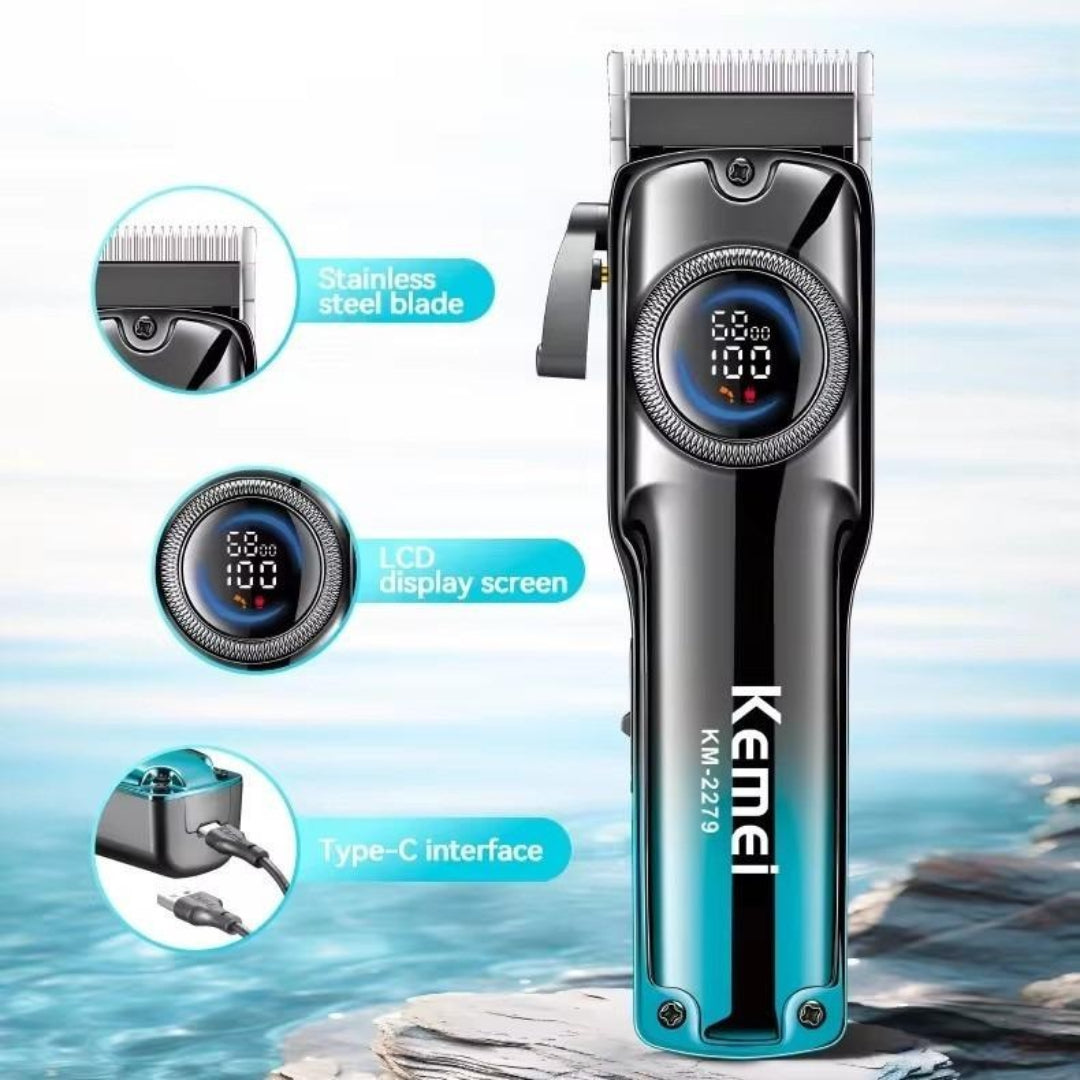 Kemei KM-2279 Tondeuse à cheveux professionnelle Pour Hommes, Avec écran LCD, Rechargeable et Réglable.
