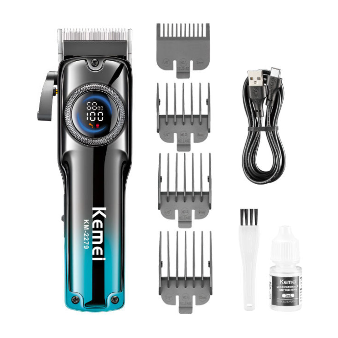 Kemei KM-2279 Tondeuse à cheveux professionnelle Pour Hommes, Avec écran LCD, Rechargeable et Réglable.