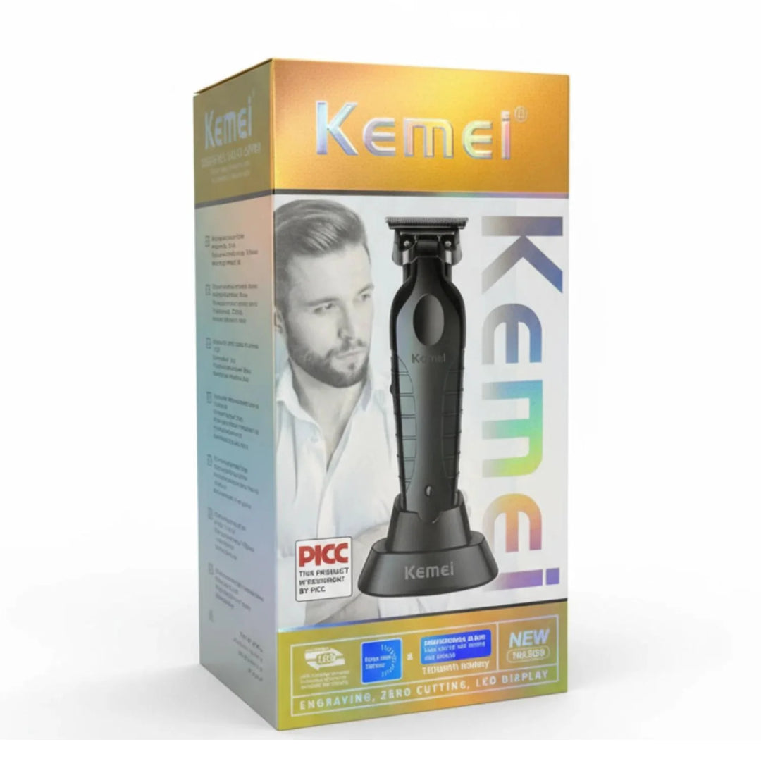 Kemei KM-2299 Desvelladora Tondeuse Sans Fil Avec Base Noir