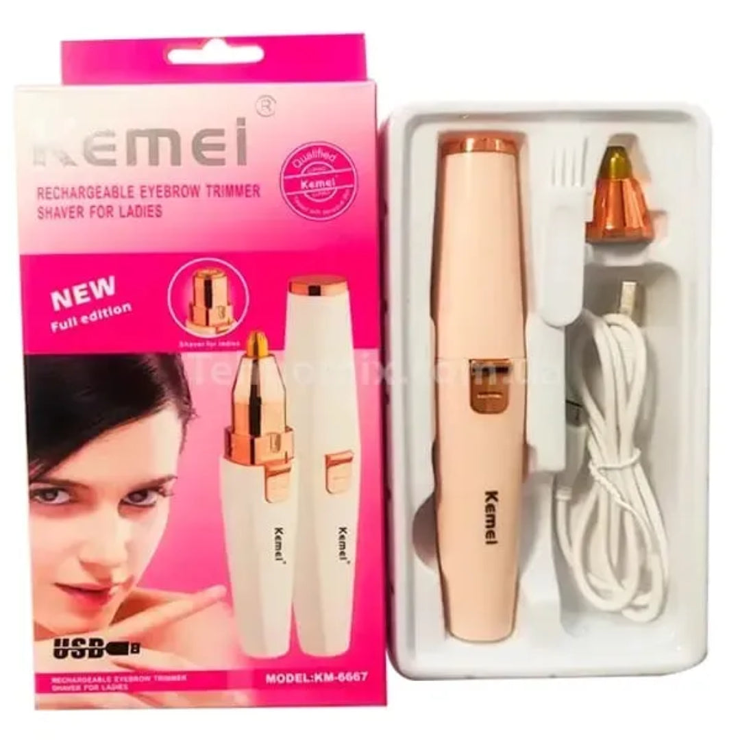 Kemei KM - 6667 Épilateur 2 in 1 visage femme rechargeable Tondeuse visage facile à utiliser
