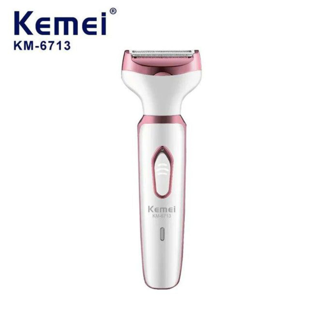 Kemei KM-6713 Épilateur pour épilation du corps 4 en 1 rasoir électrique pour femme, rasoir sans fil indolore, cadeaux pour femmes