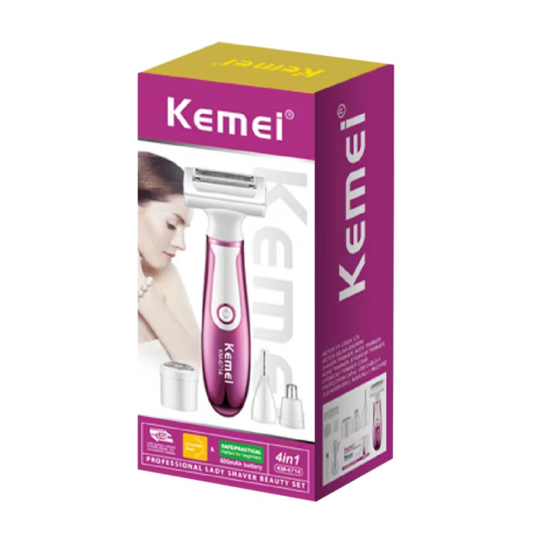 Kemei KM-6714 Épilateur Rasoir Électrique – Épilation Corporelle USB, Machine 2 en 1 pour Femmes
