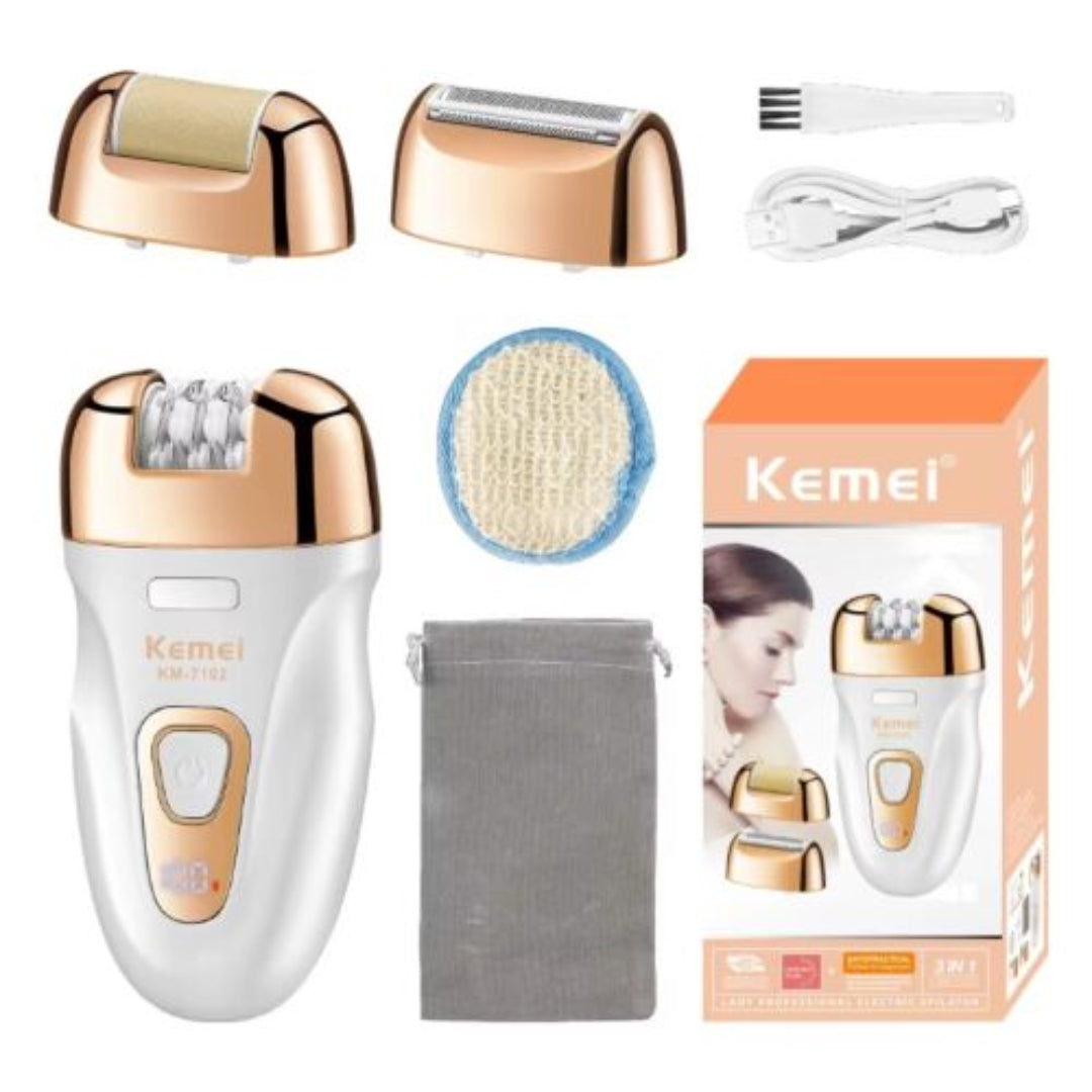 Kemei KM-7102 Épilateur 3 en 1 – Épilation douce du visage, des jambes et du maillot